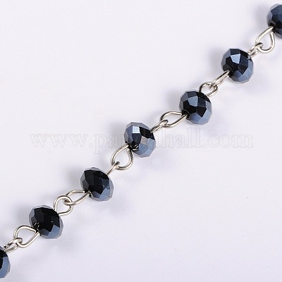 Wholesale Glass Rondelle Beads Chains for Necklaces Bracelets Making 