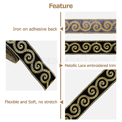 Gold Trim - Iron-On Lace with Adhesive Back