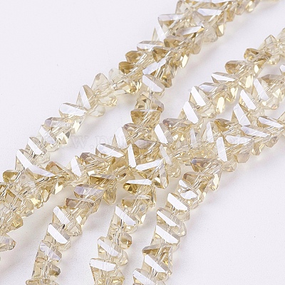 Chapelets de perles en verre électroplaqué&nbsp;EGLA-J145-6mm-PL05-1