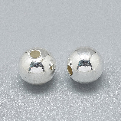 1-300pcs Sterling Silver Beads Smooth,925 Silver Round Beads