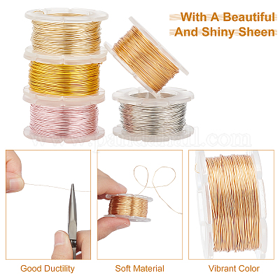 328 Feet Copper Wire 5 Colors Tarnish Resistant Metal Jewelry Wire 26 Guage  Thin Flexible Craft Wire Jewelry Beading Wire for DIY Bracelet Earring Necklace  Jewelry Making Repairing 