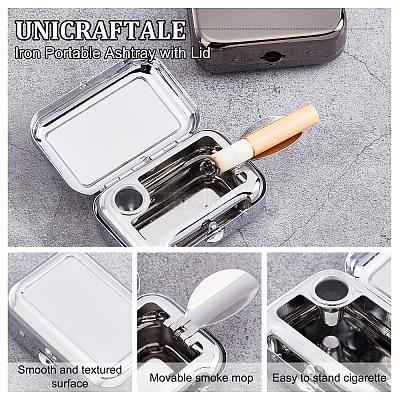 Wholesale UNICRAFTALE 2Pcs 2 Colors Portable Ashtray with Lid Capsule Mini  Ashtray Zinc Alloy Pocket Ashtray 113mm Long Column Outdoor Ashtray with  Climbing Carabiner for Outdoor Picnic Car Travelling 