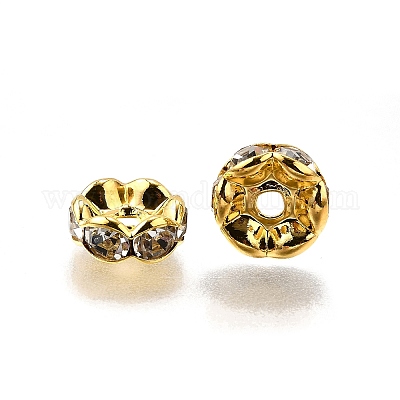 Messing Strass Zwischen perlen&nbsp;RB-A014-L8mm-01G-NF-1