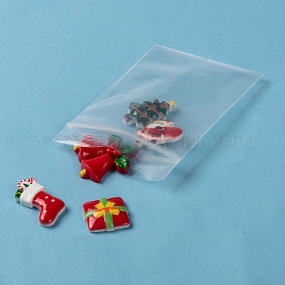 200 x Rectangle Clear Zip Zipper Lock Bags for Beads Gifts Storing Package 9x6cm 