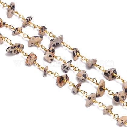 3.28 Fuß handgefertigte natürliche dalmatinische Jaspis Perlenketten X-CHC-F007-13-1