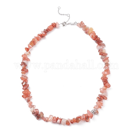 Collier de perles d'agate rouge naturelle NJEW-JN03824-04-1