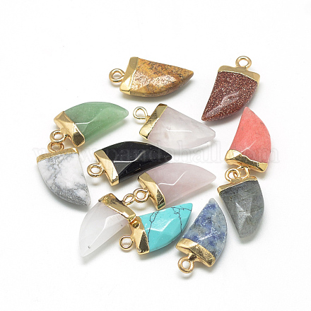 Natural & Synthetic Mixed Stone Pointed Pendants G-Q966-13-1