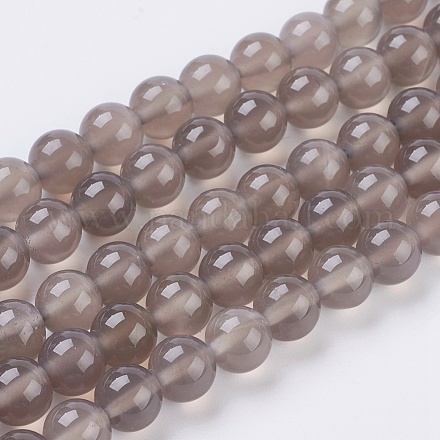 Chapelets de perles d'agate naturelle G-G583-8mm-08-1