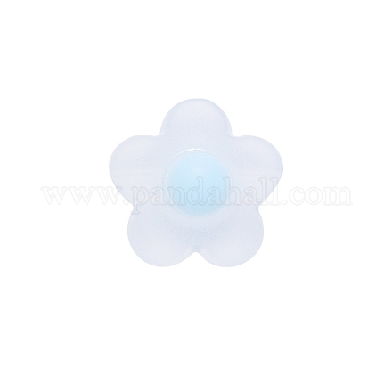 つや消し樹脂カボション  女性のためのネイルアートデコレーションアクセサリー  花  ライトスカイブルー  16.5x17x9.5mm  穴：2.5mm MRMJ-T073-14A-1