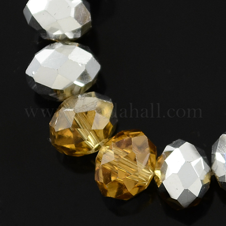 Chapelets de perles en verre électroplaqué GR6MMY-28S-1