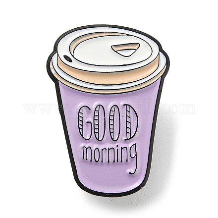 Чашка горячего напитка с эмалированными булавками со словом «доброе утро» JEWB-K016-09A-EB-1