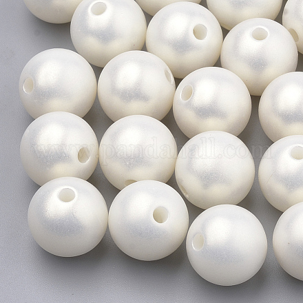 Spray Painted Style Acrylic Beads MACR-T010-10mm-08-1
