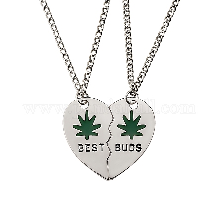 BEST BUDS Alloy Pendant Necklaces Set NJEW-SZ0001-47B-1