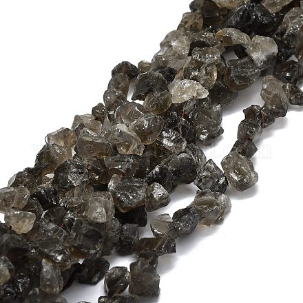 Brins naturels bruts de perles de quartz fumé G-E576-24-1