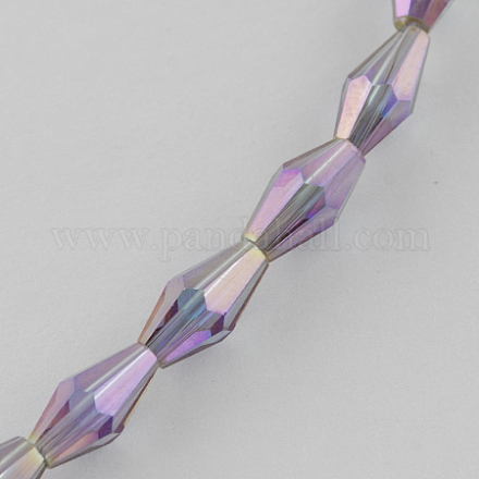 Electroplate Glass Beads Strands EGLA-R021-6x12mm-02-1