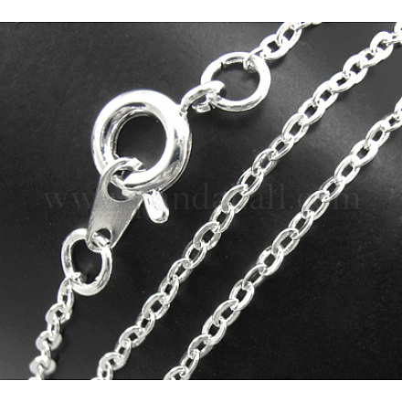 Brass Cable Chain Necklace Making SW028-06-S-1