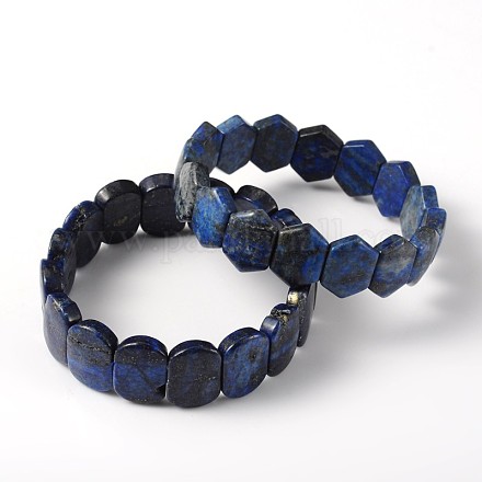 Natural Lapis Lazuli Beads Stretch Bracelets BJEW-F182-03-1