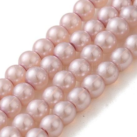 Cottura dipinto di perle di vetro perlato fili di perline rotondo HY-Q003-6mm-47-01-1
