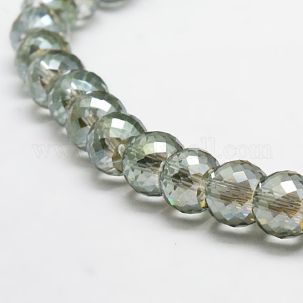 Galvanisieren Glas Rondell Perlen Stränge EGLA-F024-A08-1