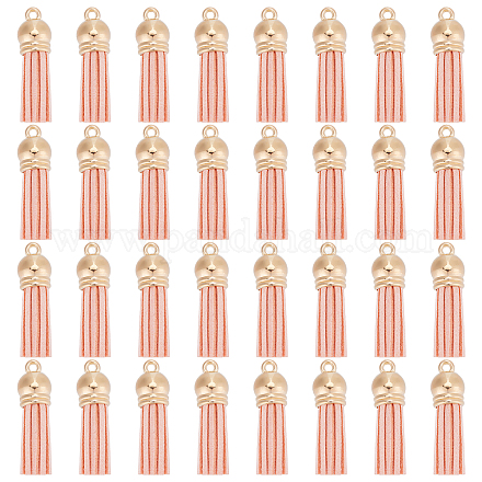 SUNNYCLUE 100Pcs Pink Keychain Tassels Bulk Faux Leather Tassel Pendant Decorations Golden Cap Tassel Charm for Jewellery Making DIY Keychain Earring Necklace Key Rings Charms Crafting Supplies FIND-SC0003-22B-1