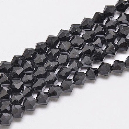 Chapelets de perles en verre bicone d'imitation de cristal autrichien GLAA-F029-4x4mm-02-1