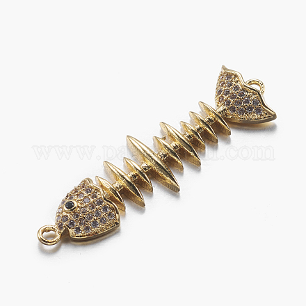 Long-Lasting Plated Brass Micro Pave Cubic Zirconia Links ZIRC-L072-32G-1