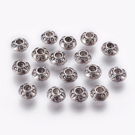 Alliage de style tibétain grosses perles rondelle de trous X-TIBEB-5279-AS-FF-1