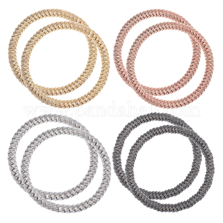 Benecreat Set di braccialetti elasticizzati con catena avvolgente in filo di acciaio da 8 pz BJEW-BC0001-21-1