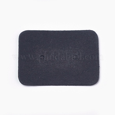 ジュエリーイヤリングディスプレイクラフト紙の値札  長方形  ブラック  35x25x0.5mm CDIS-WH0006-01A-1