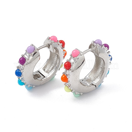 Holibanna Orecchini Pendenti A Cerchio Con Perline, Stile Bohemien, Colorati, 4.1x4.1cm, Per Donna - 3