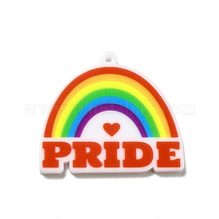 Regenbogen-Anhänger aus bedrucktem Acryl im Pride-Stil SACR-B005-01E-1