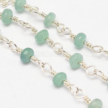 Perles rondelles de jade facettées faites main chaînes décoratives pour la fabrication de colliers et de bracelets CHC-L026-06-1