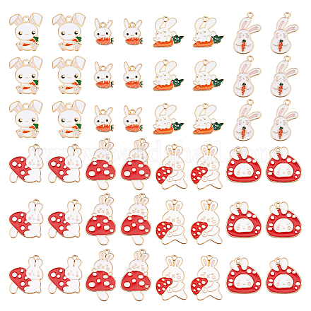 Arricraft 48 piezas 8 estilos aleación conejo delicado encantos ENAM-AR0001-25-1