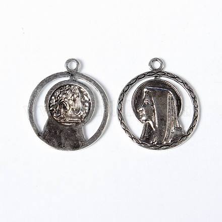 Antique Silver Tibetan Silver Virgin Pendants X-LF1211Y-1