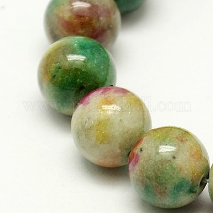 Chapelets de perles de jade blanche naturelle G-H1627-14MM-9-1