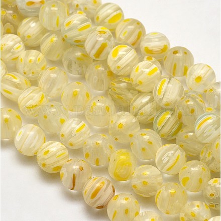 Round Millefiori Glass Beads Strands LK-P003-05-1