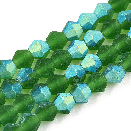 Imitieren Sie Stränge aus österreichischen Kristall-Doppelkegel-Mattglasperlen GLAA-F029-TM2mm-A25-1