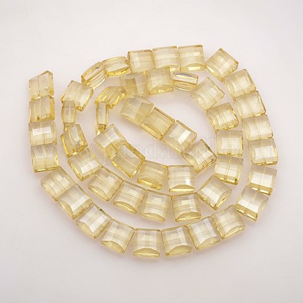 Cube Electroplate Rainbow Plated Glass Beads Strands EGLA-P003-F01-1