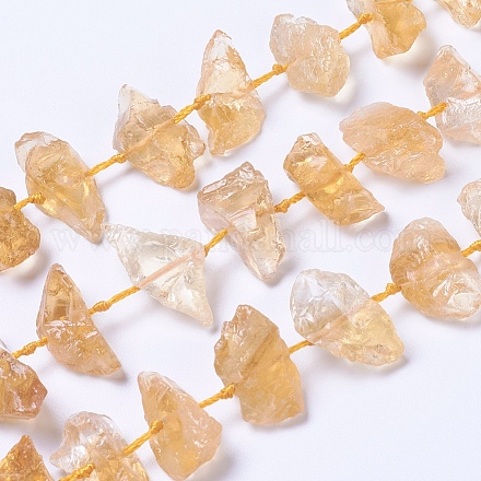 Chapelets de perles de citrine naturelle G-F568-179-1