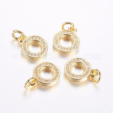 Long-Lasting Plated Brass Micro Pave Cubic Zirconia Charms ZIRC-F069-35G-1