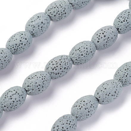 Brins de perles de pierre de lave naturelle G-F671-03A-13-1