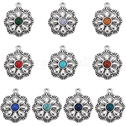 Sunnyclue 20 pièces 10 couleurs pendentifs en résine imitation pierres précieuses FIND-SC0007-39-1