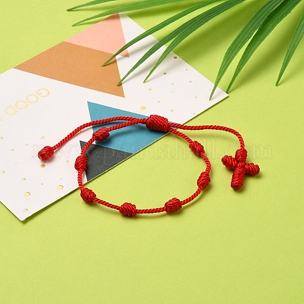 Bracelets tressés en fils de nylon réglables&nbsp;BJEW-JB05582-03-1