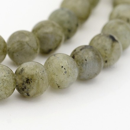 Natural Labradorite Round Beads Strands G-N0148-05-6mm-1