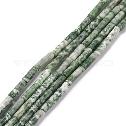 Chapelets de perles en jaspe à pois verts naturels G-D464-14-1