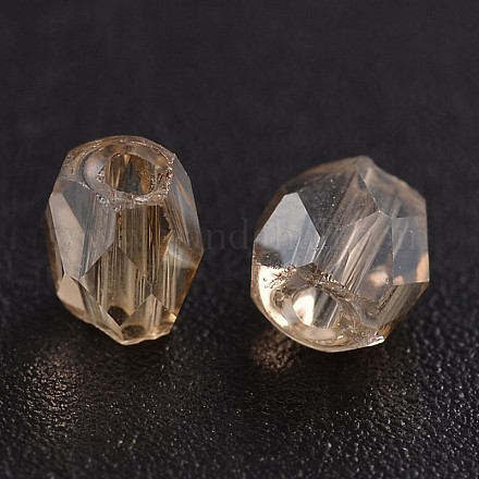 Lustre plaqué perles de verre de perles facettées EGLA-J118-PL02-1