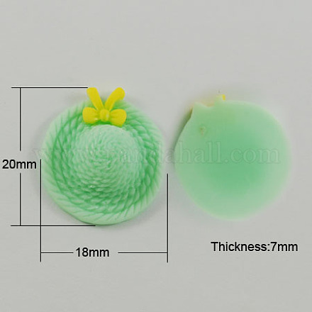 Hat Resin Cabochons CRES-A1277-4-1