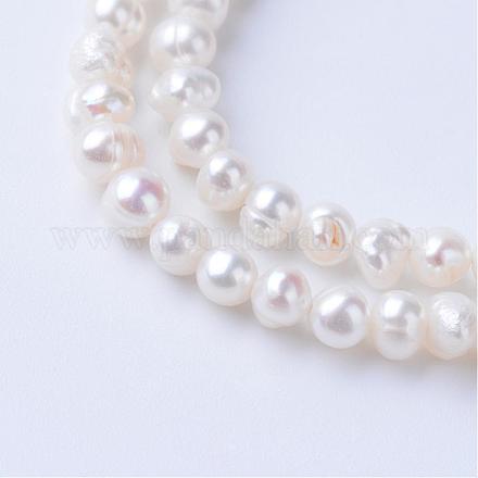 Fili di perle di perle d'acqua dolce coltivate naturali PEAR-S010-03-1