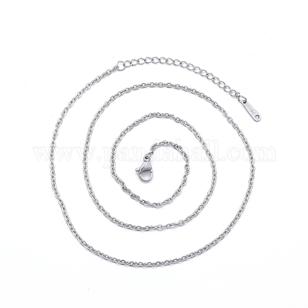304 Edelstahl-Kabelketten-Halskette für Männer und Frauen NJEW-N050-A04-S20-1