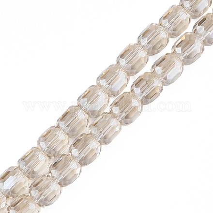 Electroplate Transparent Glass Beads Strands EGLA-N002-32-F03-1